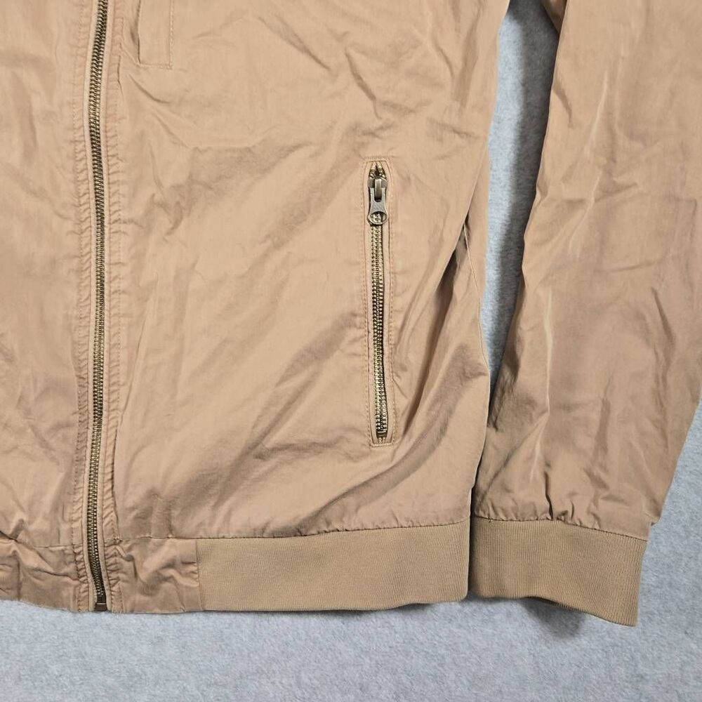 Marine Layer Rossland Dry Wax Bomber Jacket Tan Full Zip Medium - Picture 2 of 11